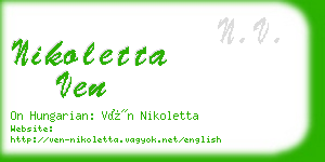 nikoletta ven business card